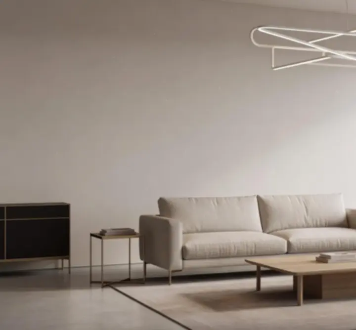 Nowoczesna lampa sufitowa w eleganckim salonie