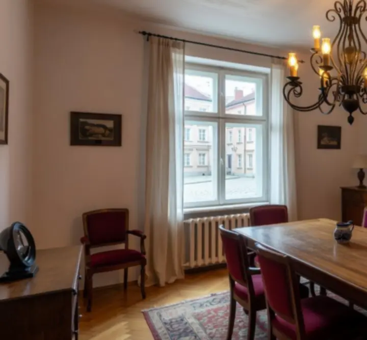 Żyrandol zamontowany w eleganckim polskim mieszkaniu