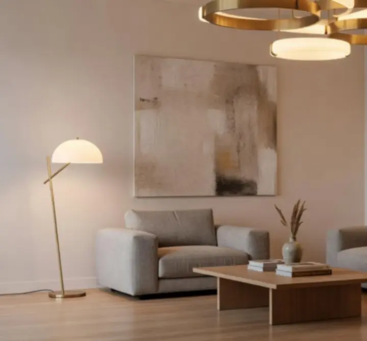 Przykładowa aranżacja wnętrza z dopasowanym oświetleniem