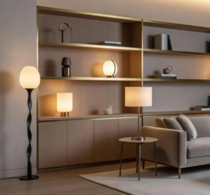 Nastrojowe oświetlenie dekoracyjne w eleganckim salonie