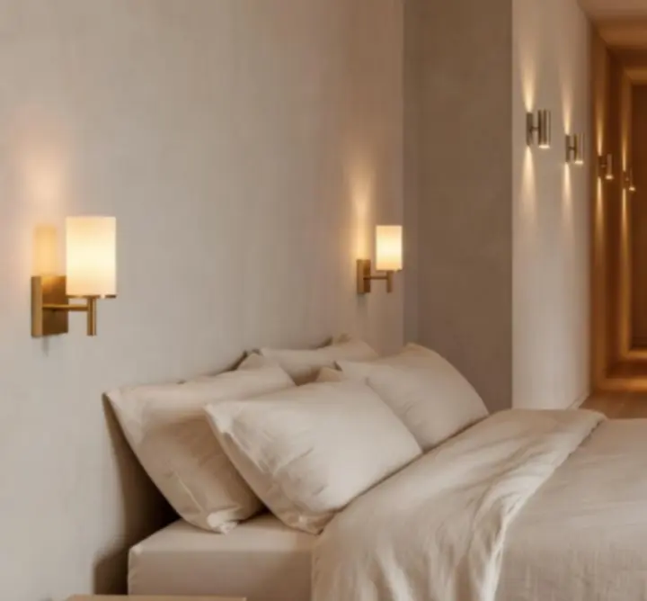 Inspiracje aranżacyjne z lampami ściennymi w salonie, sypialni i korytarzu